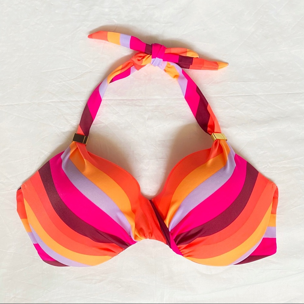 Victoria’s Secret colorful striped bikini top 34D